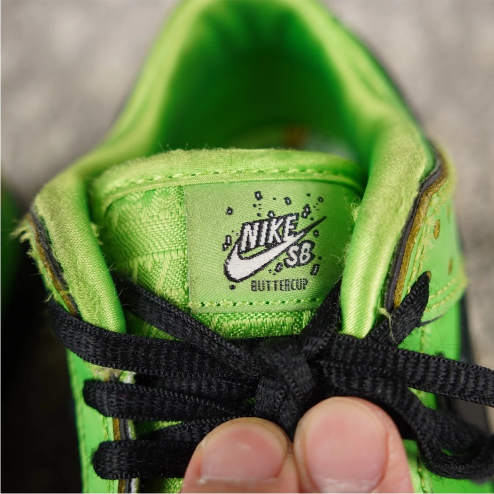 Nike SB Dunk Low Sneakers Kids Sz 2Y Powerpuff Girls Buttercup Green FZ8832-300 - Picture 8 of 13